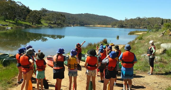 School group ready to participate in water-based activities at Jindaybe Sport and Recreation Centre