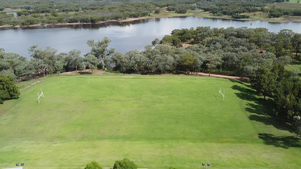 Sports oval aerial view