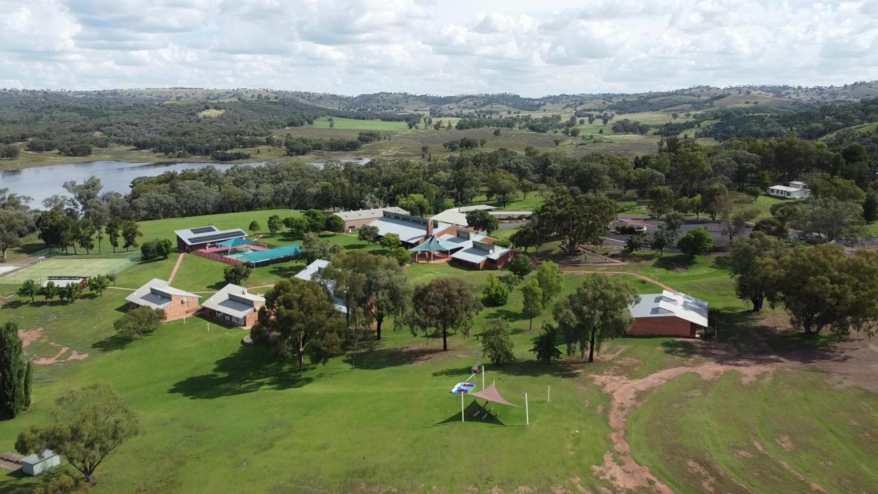 Aerial shot of Lake Burrendong Sport and Recreation Centre